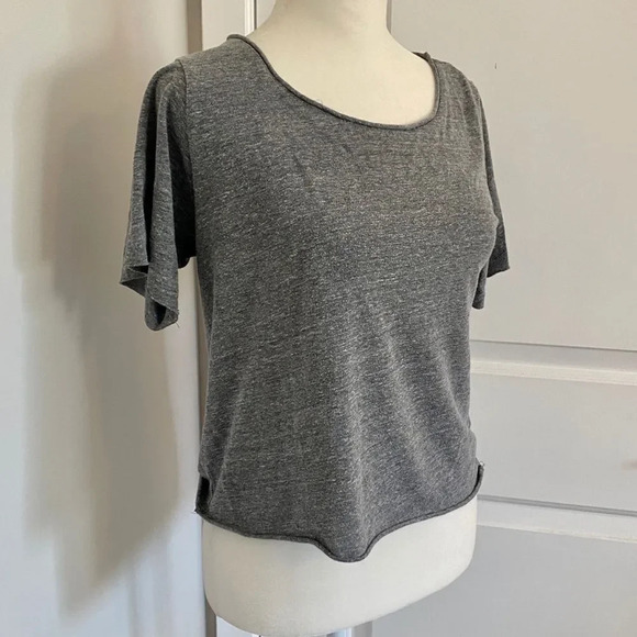 Project Social T Gray Skeleton Open Back Short Sleeve T-Shirt - Picture 2 of 8